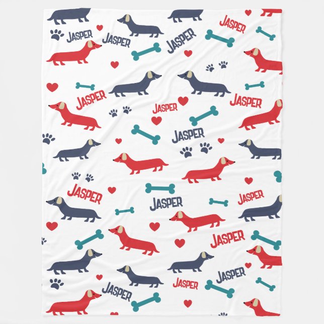 Couverture Polaire Joli Doxie coloré Chien Dachshund (Devant)