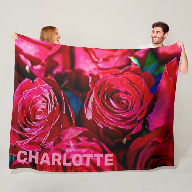Couverture Polaire Joli Ensemble De Roses Rouges (En situation)