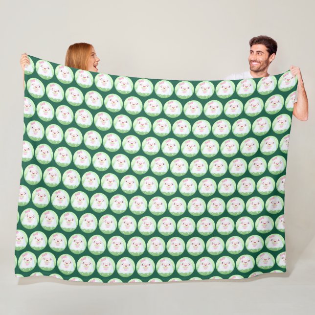 Couverture Polaire Joli Fantôme de Latte au Matcha (En situation)