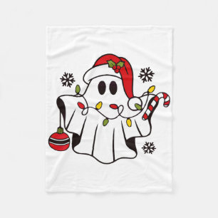 Couverture Polaire Joli Fantôme Éffrayant Noël Santa Hat Funny Famill