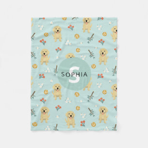 Couverture Polaire Joli Golden Retriever Chien Monogram Enfants