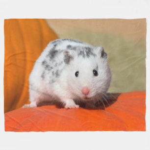 Couverture Polaire Joli Hamster syrien blanc noir tacheté drôle anima