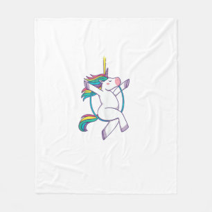 Couverture Polaire Joli licorne sur un cerceau aérien - Illustration