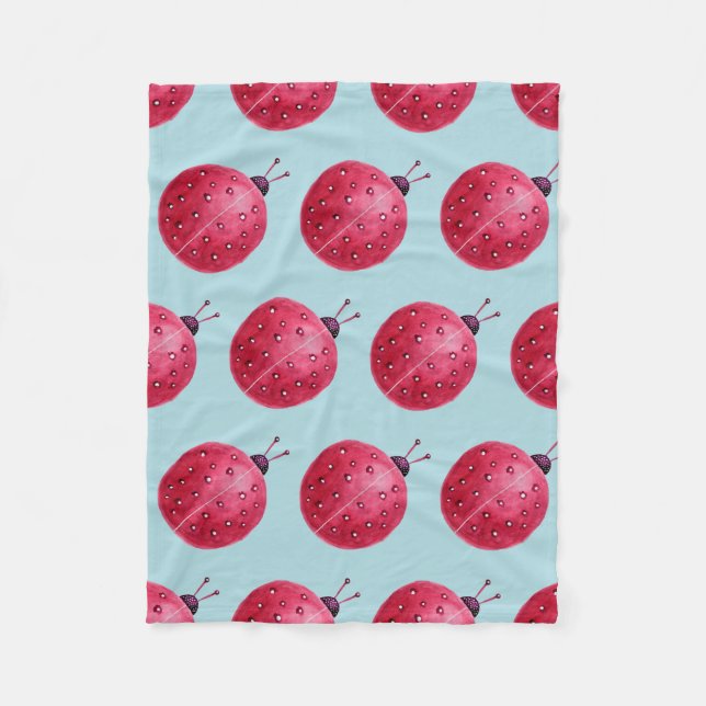 Couverture Polaire Joli Motif d'aquarelle Abstrait Ladybug (Devant)
