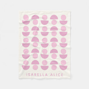 Couverture Polaire Joli Motif d'art moderne scandinave en rose Nom