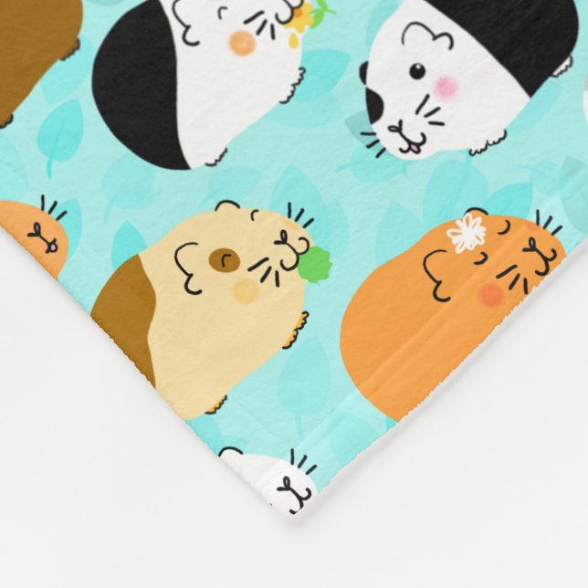 Couverture Polaire Joli motif de cochon d'Inde (Coin)