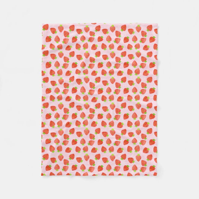 Couverture Polaire Joli motif de crème de fraise (Devant)