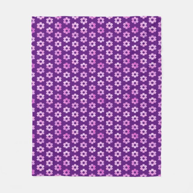 Couverture Polaire Joli Motif de fleurs violettes (Devant)