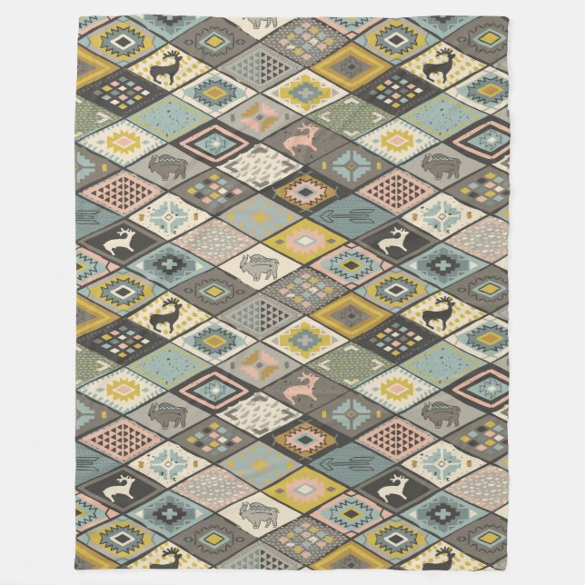 Couverture Polaire Joli Motif ethnique (Devant)