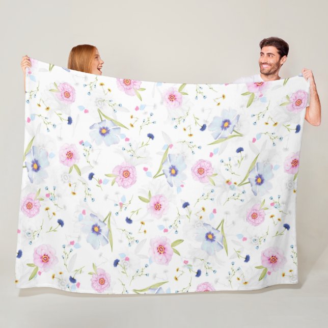 Couverture Polaire Joli motif floral (En situation)