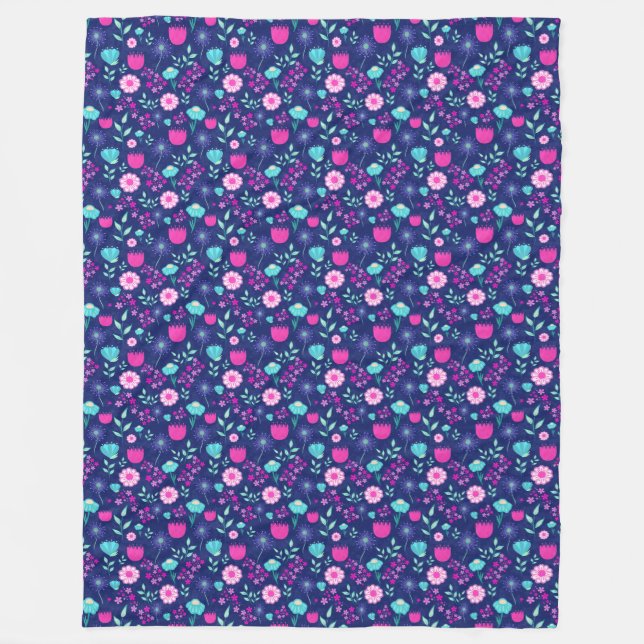 Couverture Polaire Joli motif floral de fond (Devant)