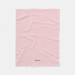 Couverture Polaire Joli motif rétro féminin à carreaux en rose pastel