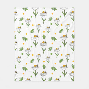 Couverture Polaire Joli motif sans couture de pâquerette et d'abeille