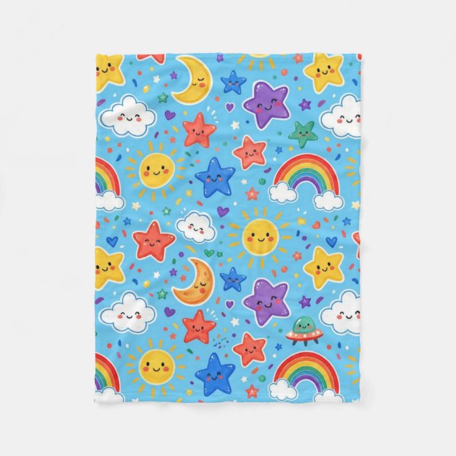 Couverture Polaire Joli motif transparent de l'espace arc-en-ciel (Devant)