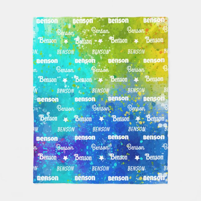 Couverture Polaire Joli nom répétitif personnalisé vibrant (Devant)