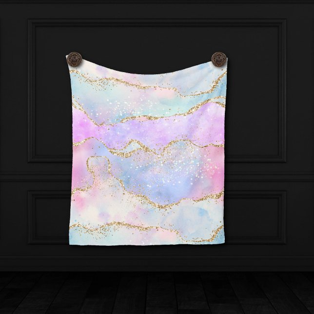 Couverture Polaire Joli Pastel Agate | Aquarelle de la veine Parties  (Créateur téléchargé)