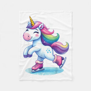 Couverture Polaire Joli patin à glace de licorne pour enfants filles