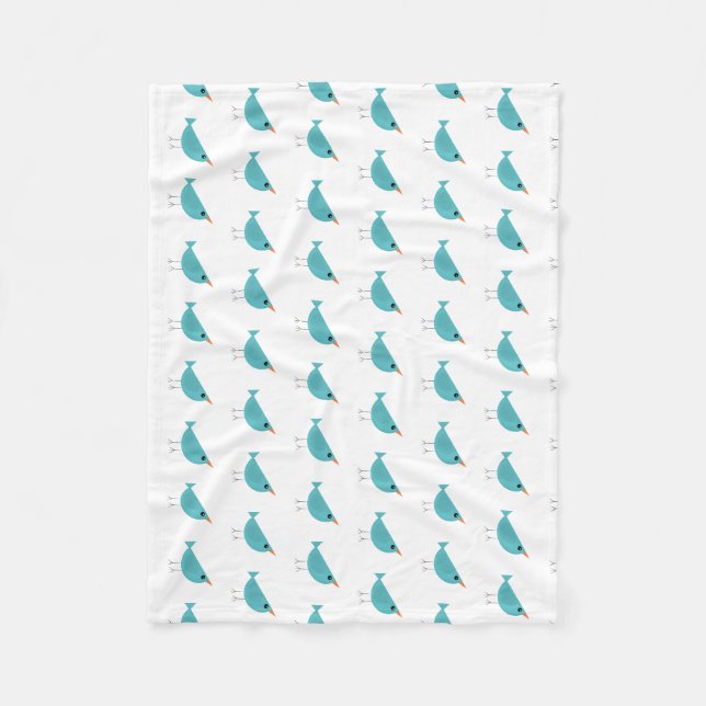 Couverture Polaire Joli petit oiseau bleu (Devant)