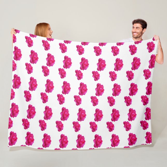 Couverture Polaire joli rose rose fleurs photo (En situation)