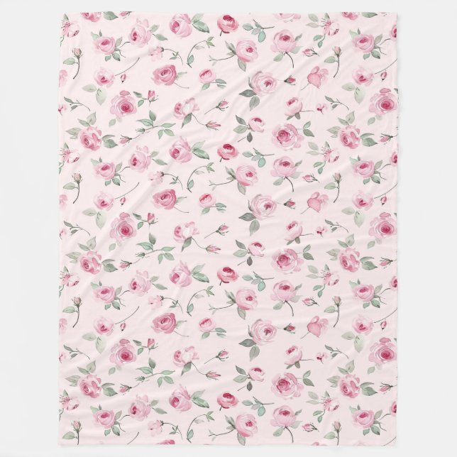 Couverture Polaire Joli rose Roses Floral (Devant)