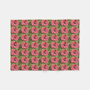 Couverture Polaire Joli Rouge Pavot Fleur Macro Fleece Blanche