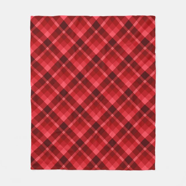 Couverture Polaire Joli Rouge Ruby Plaqué Imprimé Moyen polaire Blanc (Devant)