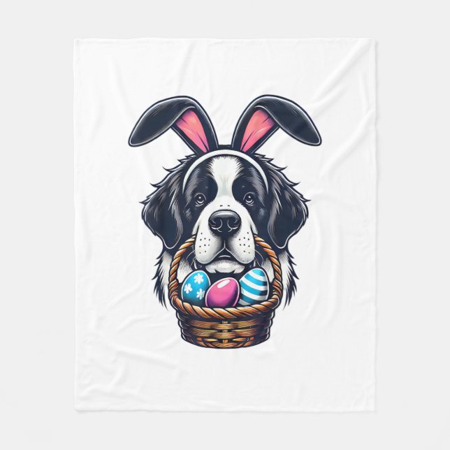 Couverture Polaire Joli Saint-Bernard aux oreilles de lapin Propriéta (Devant)