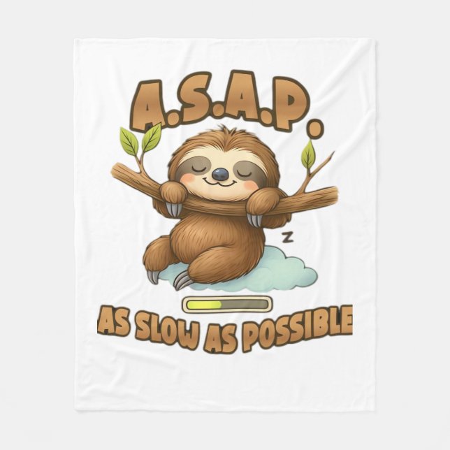 Couverture Polaire Joli Sloth ASAP - Aussi Lent Que Possible T-Sh Cla (Devant)