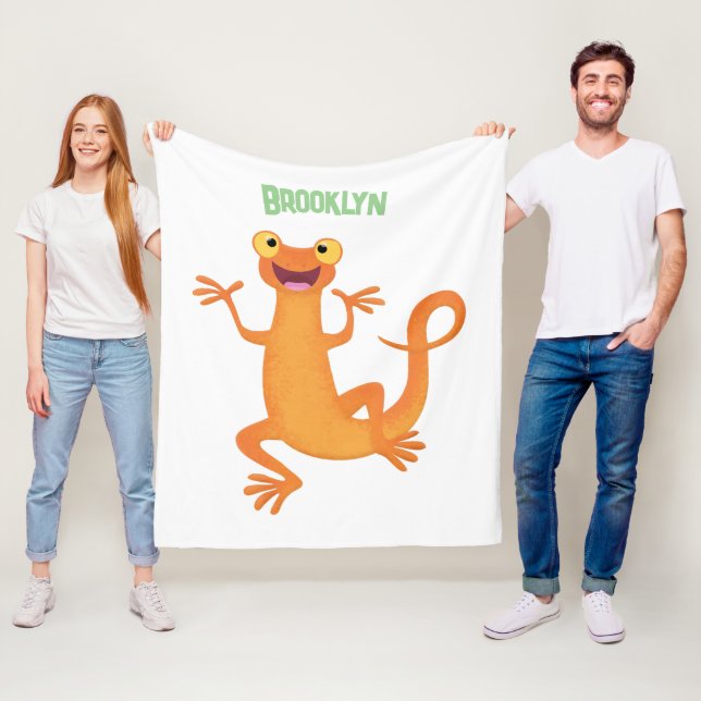 Couverture Polaire Joli triton orangé joyeux (En situation)