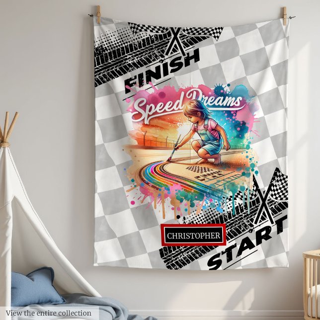 Couverture Polaire Jolie Blanket Formule 1 Racer Boy Anniversaire (Lovely Blanket Formula 1 Racer Boy Birthday)