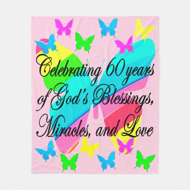 COUVERTURE POLAIRE JOLIE BUTTERFLY 60E ANNIVERSAIRE FLEECE BLANKET (Devant)