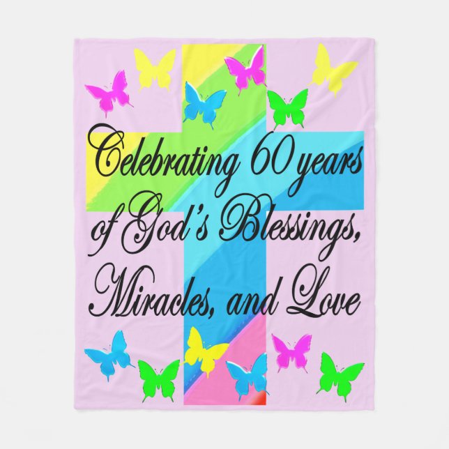 COUVERTURE POLAIRE JOLIE DIEU AIMANT 60E ANNIVERSAIRE FLEECE BLANKET (Devant)