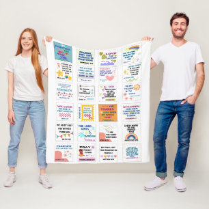 Couverture Polaire Jolie écriture enfants mémoire verset de la bible