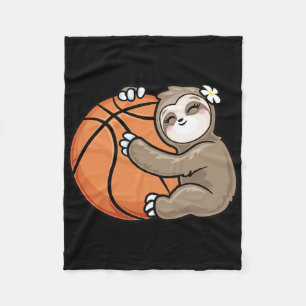 Couverture Polaire Jolie fille aime Sloth Bysketbyll