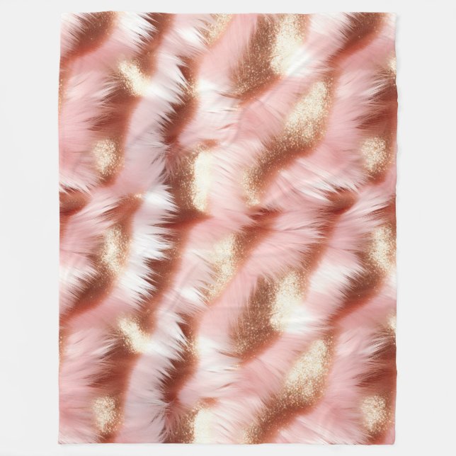 Couverture Polaire Jolie fille Rose or rose blanc (Devant)