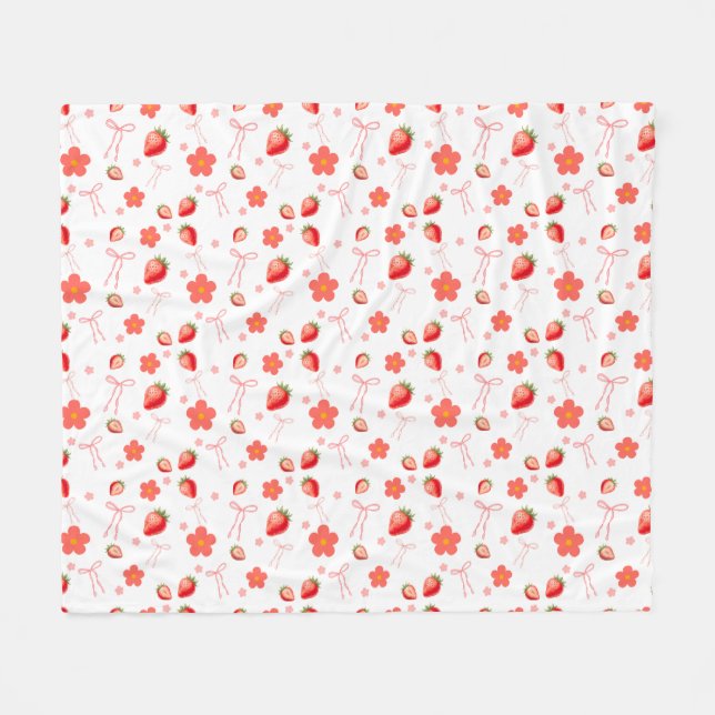 Couverture Polaire Jolie Fraise (Devant (Horizontal))