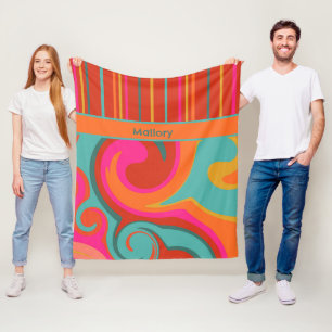 Couverture Polaire Jolie Fun Colorful Funky Girl Inspirivity