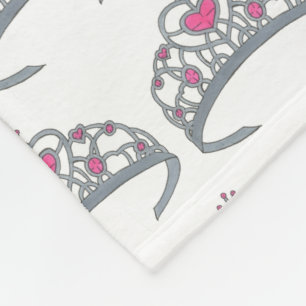 Couverture Polaire Jolie rose Princess Party Silver Tiara Crown