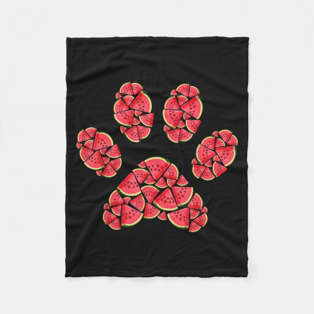 Couverture Polaire Jolie silhouette de tranches de pastèque de patte  (Devant)