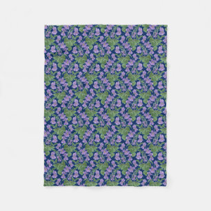 Couverture Polaire Jolie Violets Custom Fleece Blanket sur Navy Blue