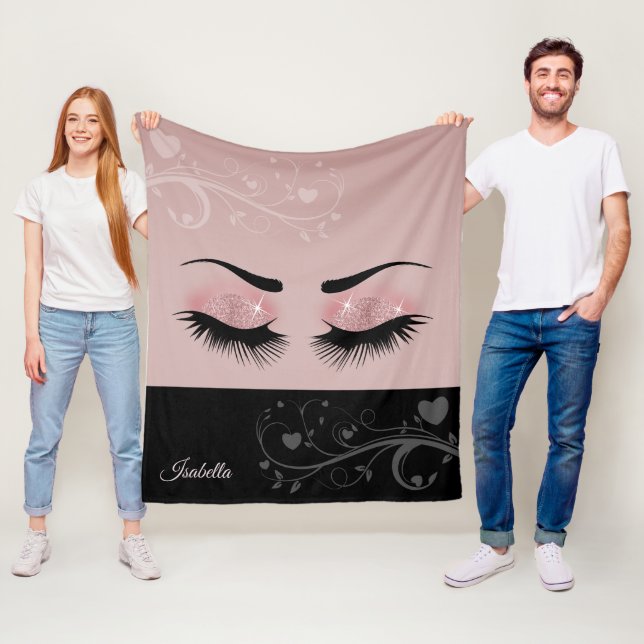 Couverture Polaire Jolies cils - Blush (En situation)