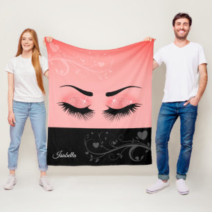 Couverture Polaire Jolies cils - Coral rose