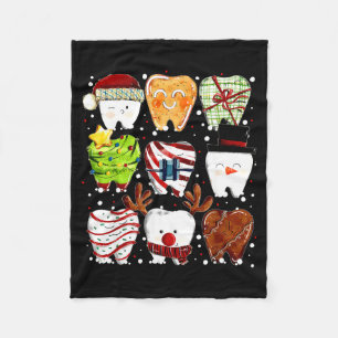Couverture Polaire Jolies dents de Noël Drôle de dentiste de Noël Den