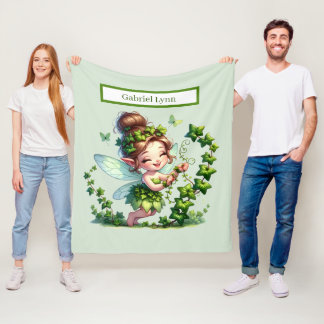Couverture Polaire Jolies filles amoureux de fées ajouter le nom