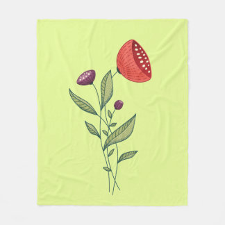 Couverture Polaire Jolies Fleurs Printemps Art Botanique