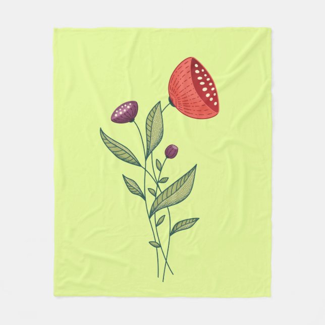 Couverture Polaire Jolies Fleurs Printemps Art Botanique (Devant)