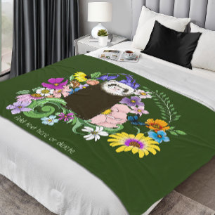 Couverture Polaire Jolies fleurs sauvages de furet sableux en bois ve