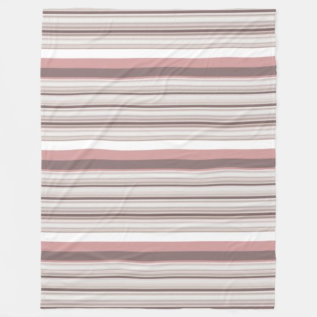 Couverture Polaire Jolies rayures blanches marron (Devant)
