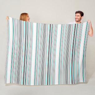 Couverture Polaire Jolies rayures grises aqua