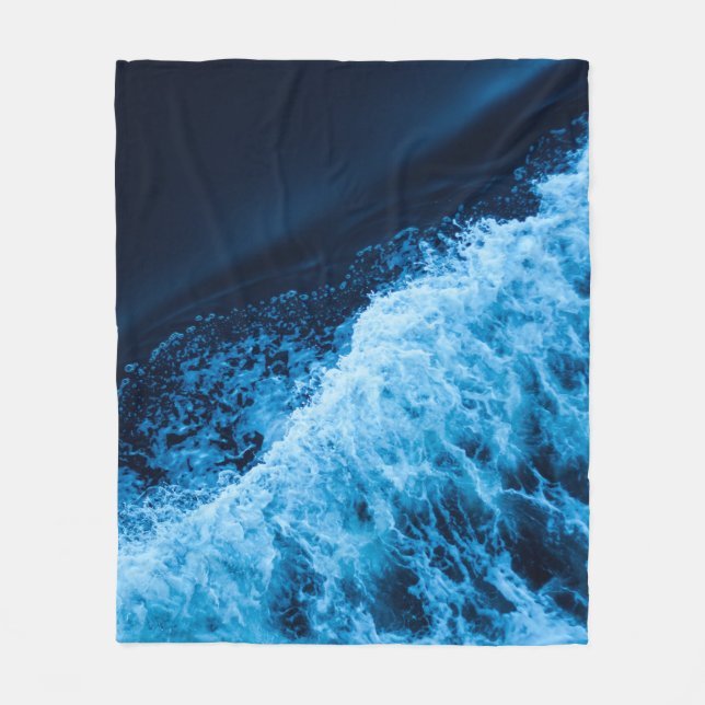 Couverture Polaire Jolies vagues bleues (Devant)